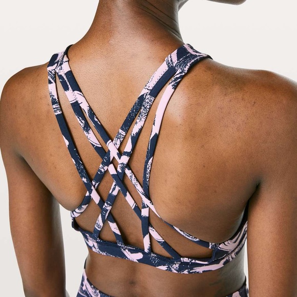 Lululemon Free To Be Serene Bra High Neck Graffiti Pop Antoinette True Navy 6 - Picture 3 of 9